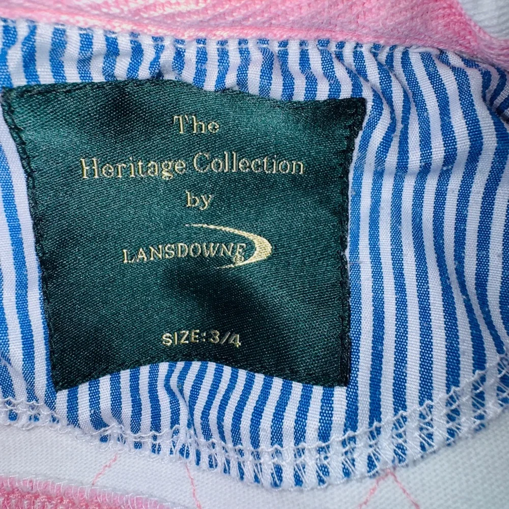 Lansdowne Heritage Collection‎ Kids Rugby Jersey Pink White Stripe SZ 3/4 Cotton
